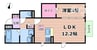 シャルマン井高野 1LDKの間取り