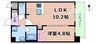 スプランディッド茨木天王 1LDKの間取り