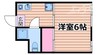 フローラ岸部 1Kの間取り