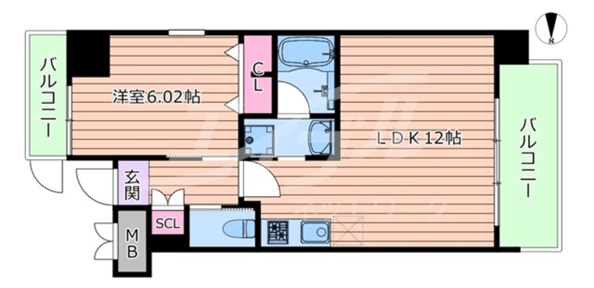 間取図 プレジオ江坂ROUGE