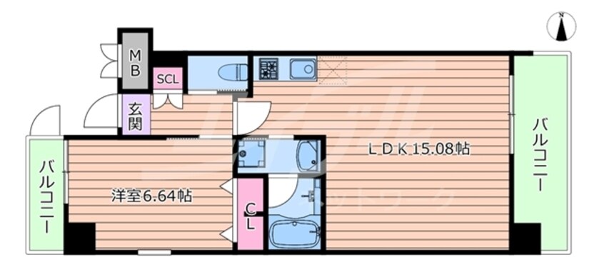 間取図 プレジオ江坂ROUGE