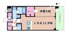 リッツ新大阪プレミアム 1LDKの間取り