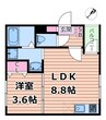 ガルボ 1LDKの間取り