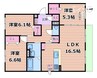 セジュールミヤケⅡ 3LDKの間取り