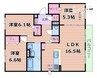 セジュールミヤケⅡ 3LDKの間取り