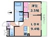 LINOメゾン蔵垣内 1LDKの間取り