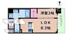MAXIV CROS 江坂 1LDKの間取り