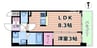 MAXIV CROS 江坂 1LDKの間取り