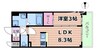 MAXIV CROS 江坂 1LDKの間取り