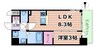 MAXIV CROS 江坂 1LDKの間取り
