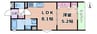 ラモーナ一津屋Ⅰ 1LDKの間取り