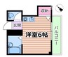 ブルーム上新庄 1Rの間取り