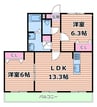 コージーコート 2LDKの間取り