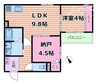 REGALO吹田 2LDKの間取り