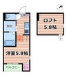 NEXSTAGE大桐 1Kの間取り