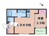 ハーモニーテラス末広町 1LDKの間取り