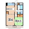 エルピソ甲府 2DKの間取り