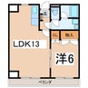 パラッツォ城東 1LDKの間取り