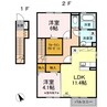 プランドール 2LDKの間取り
