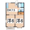 コーポ三神Ｉ 2DKの間取り