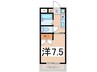 センチュリーハイツ国母 1Kの間取り