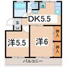 レジデンス山下 2DKの間取り