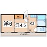 ＮＯＲＴＨ　ＴＯＷＮ　ＷＡＫＡＴＳＵＫＩ 2Kの間取り