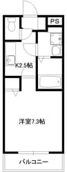 プラッツ上石田 1Kの間取り