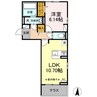 アーバンゲートII 1LDKの間取り