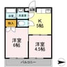 コーポ五味 2Kの間取り