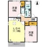 ソレイユハイム　A 2LDKの間取り