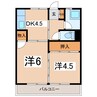 ハイツ一瀬 2Kの間取り