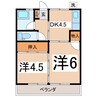 ハイツ一瀬 2DKの間取り