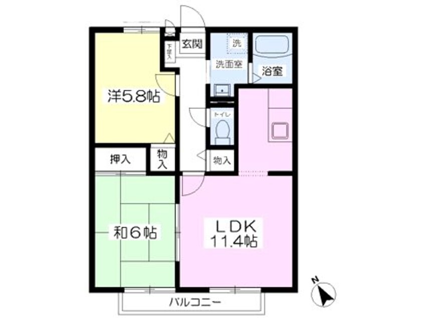 間取図 サンビレッジ河口