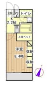 MONDO甲府昭和 1Kの間取り