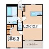 クレールコート常永　B 1LDKの間取り