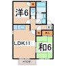 ハイツ青葉 2LDKの間取り