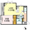 ピュア清水新居 1LDKの間取り
