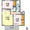 ステーションハウスリブ　Ｃ 2LDKの間取り