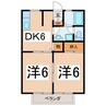 パナハイツ秋山 2DKの間取り