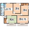 ルーミー甲府33号館 4DKの間取り