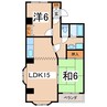 第1ガーデンハイツ 2LDKの間取り