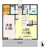 D-room　清水新居　I 1LDKの間取り