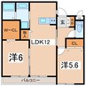ＢＴ昭和町西条 2LDKの間取り