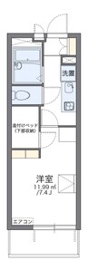 レオパレス宝 1Kの間取り