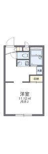 レオパレスメルベーユ徳行 1Kの間取り