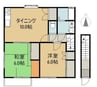 ルーミー甲府９３号館 2DKの間取り