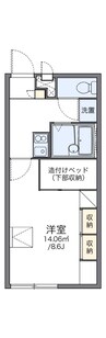 レオパレス伊勢 1Kの間取り