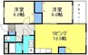 パレスＭ１ 2LDKの間取り