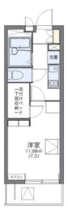 レオパレス城東ガーデン 1Kの間取り